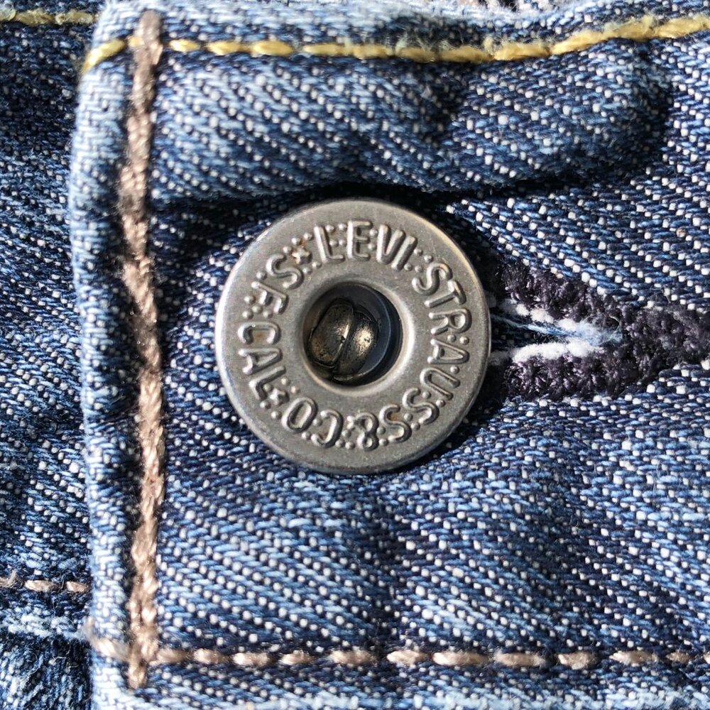 Levi's 514 Jeans Slim Straight Leg Men 36 32 Medium Blue Wash Back Zip Pockets - Picture 10 of 16